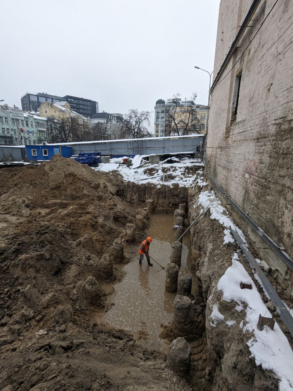 Construction With Insect Construction work resumed near the