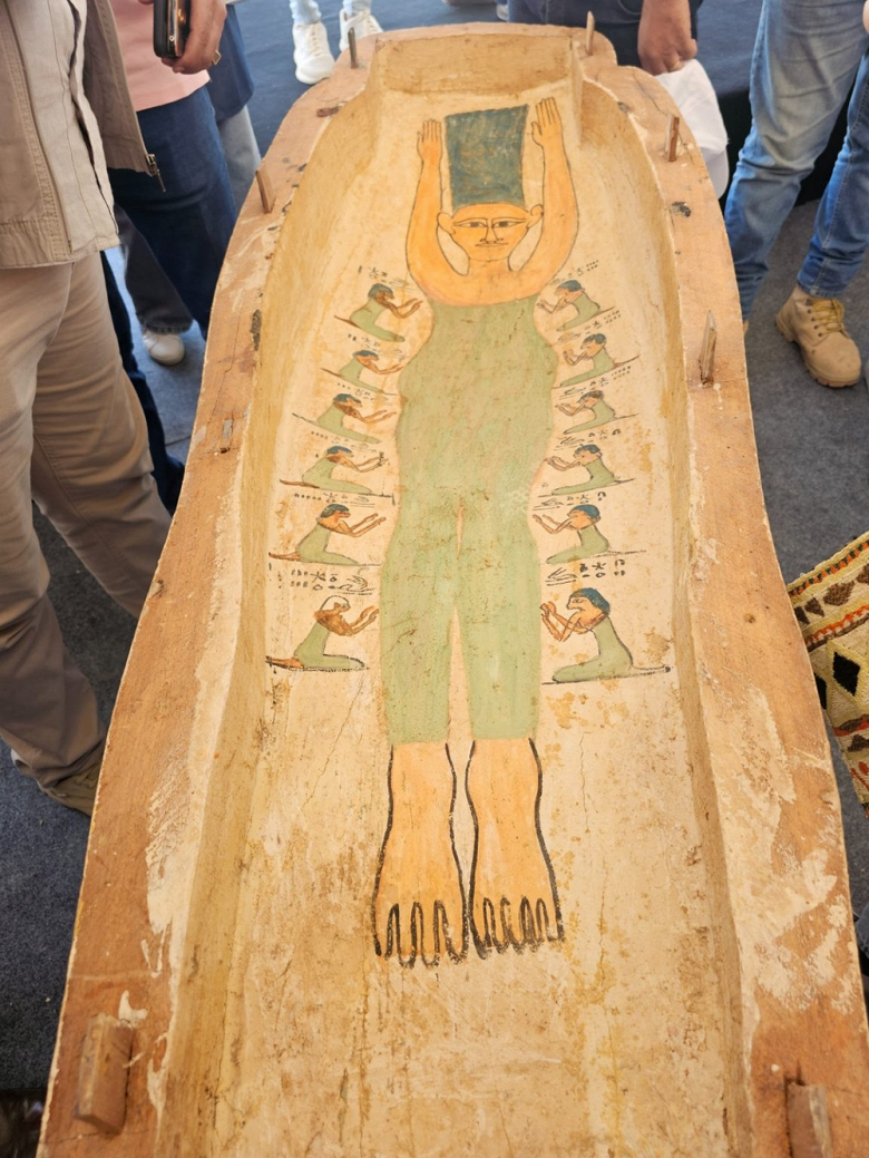 Archaeologists have found an Egyptian sarcophagus with the image of a ...