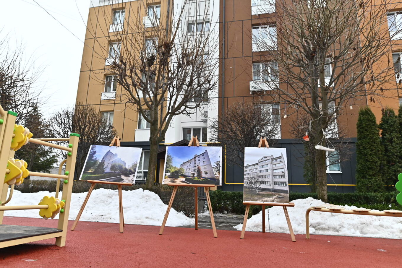 Відновлені будинки в Бородянці