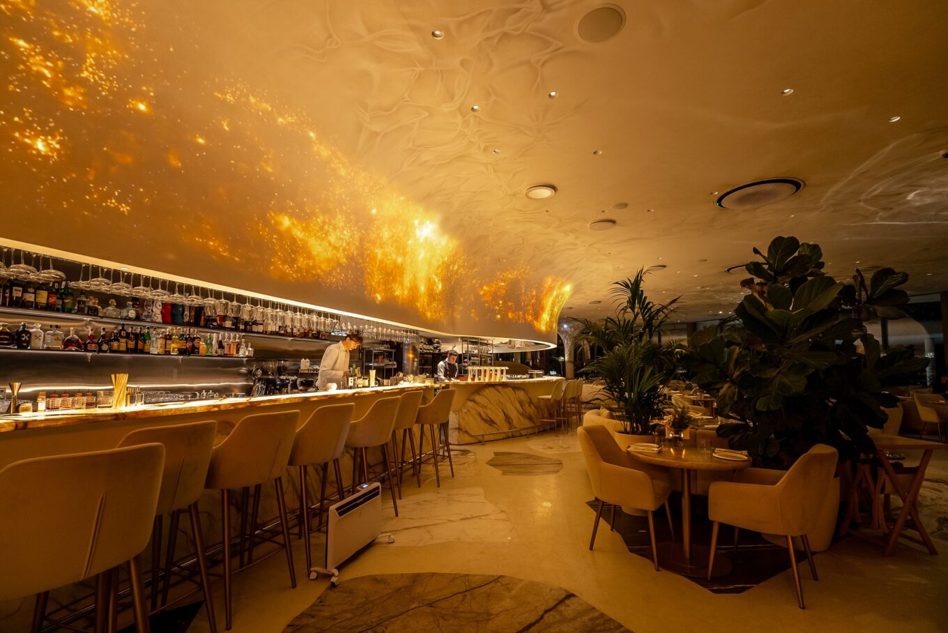 Світловий проєкт у ресторані Elevato