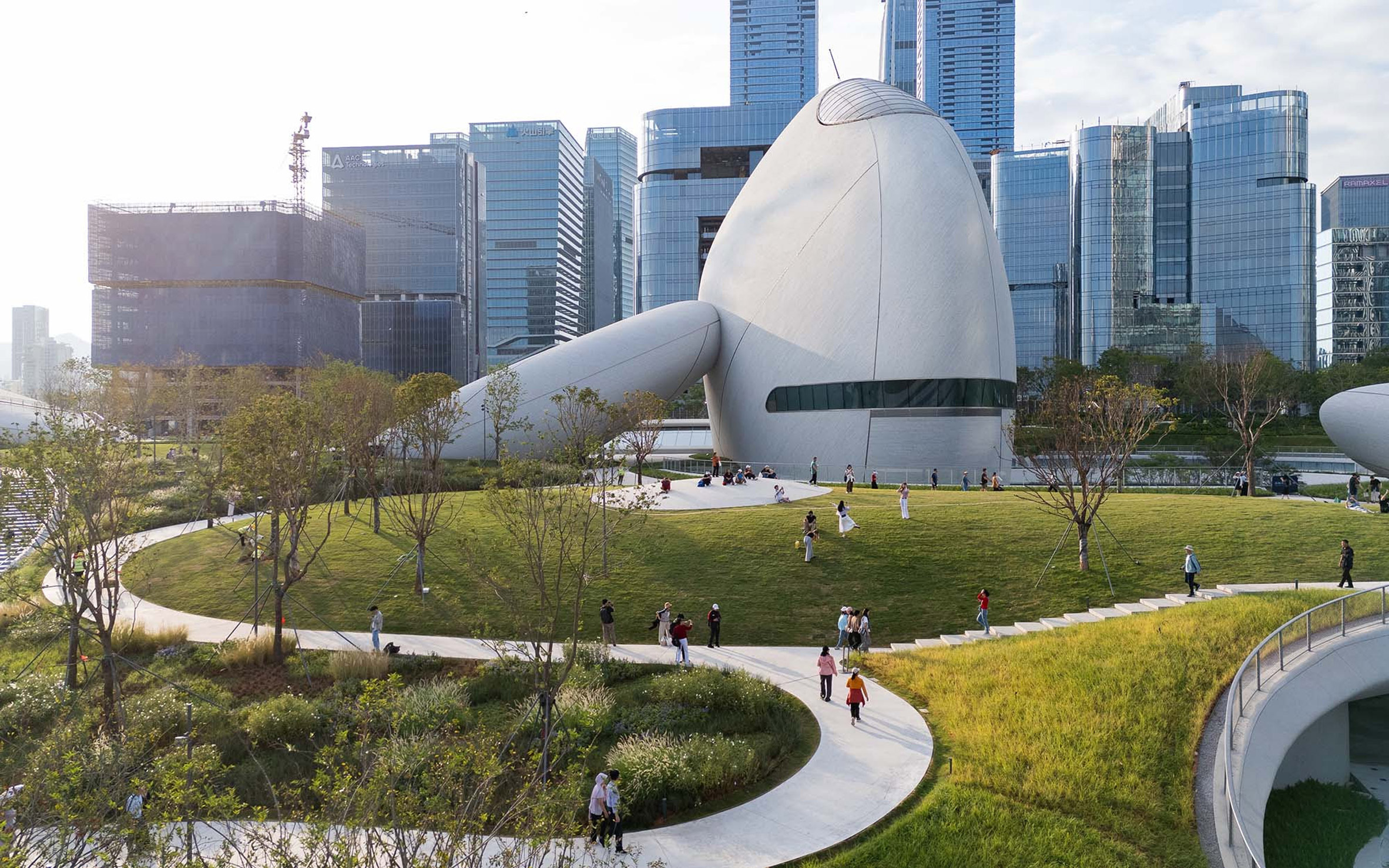 MAD completes design museum under green hill in Shenzhen