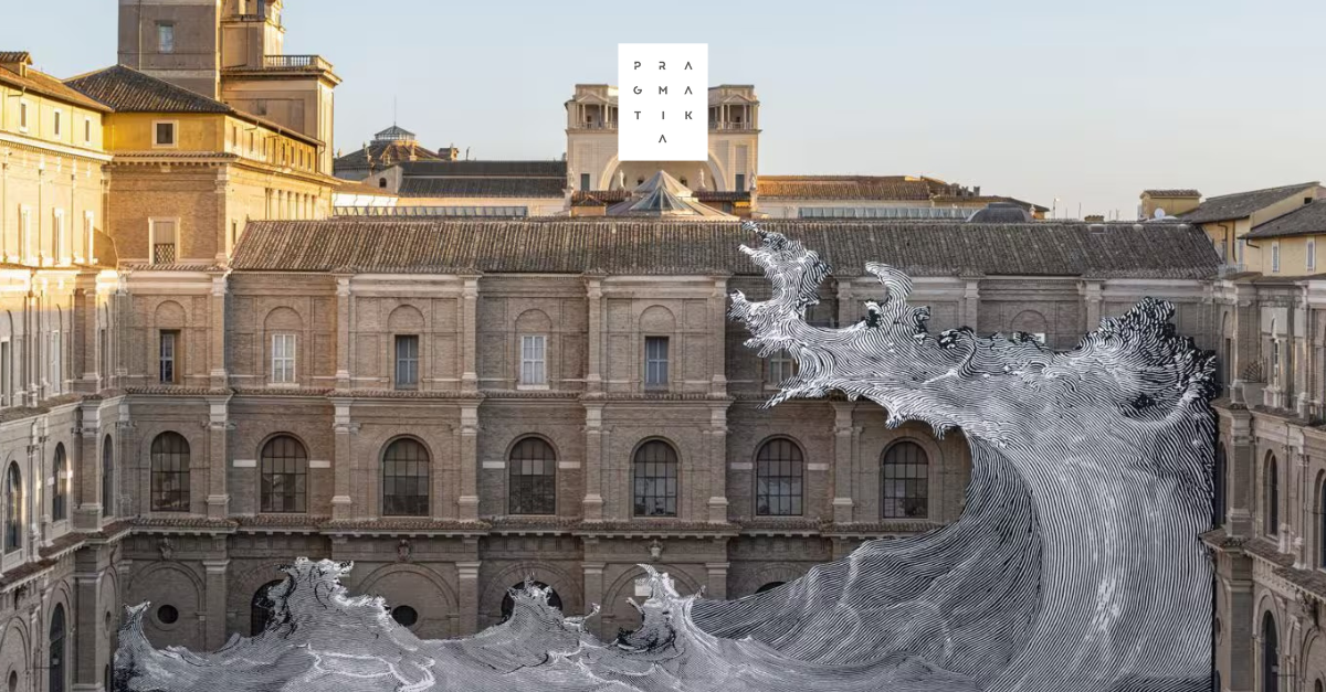 CITÉ DU VATICAN JR placed a wave on the facade of the Vatican Library